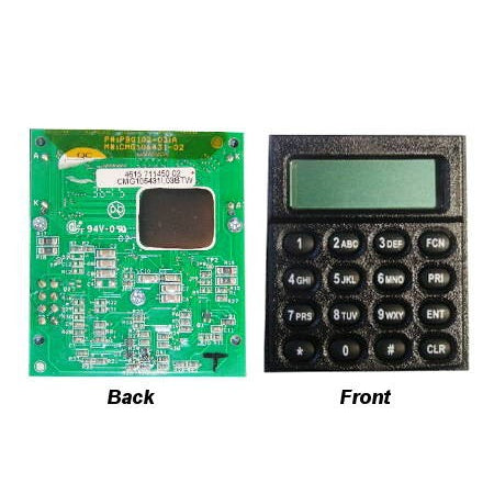 ALPHA NUMERIC LCD/KEYPAD ASSY, LAA0655 - FOR RELM BK RADIO DPH-CMD AND GPH-CMD front and back view comparison