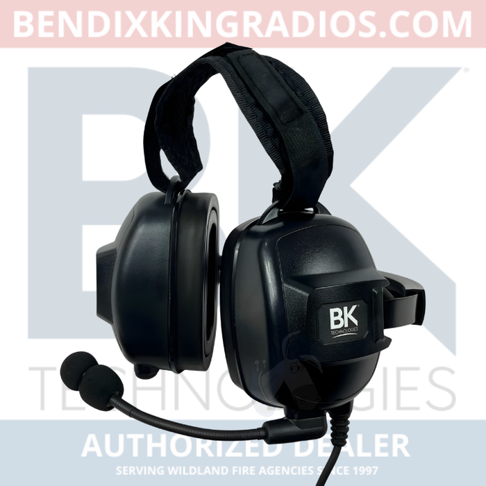 Dual Muff Headset (BKR0228) with Adapter Cable for BKR Series Radios