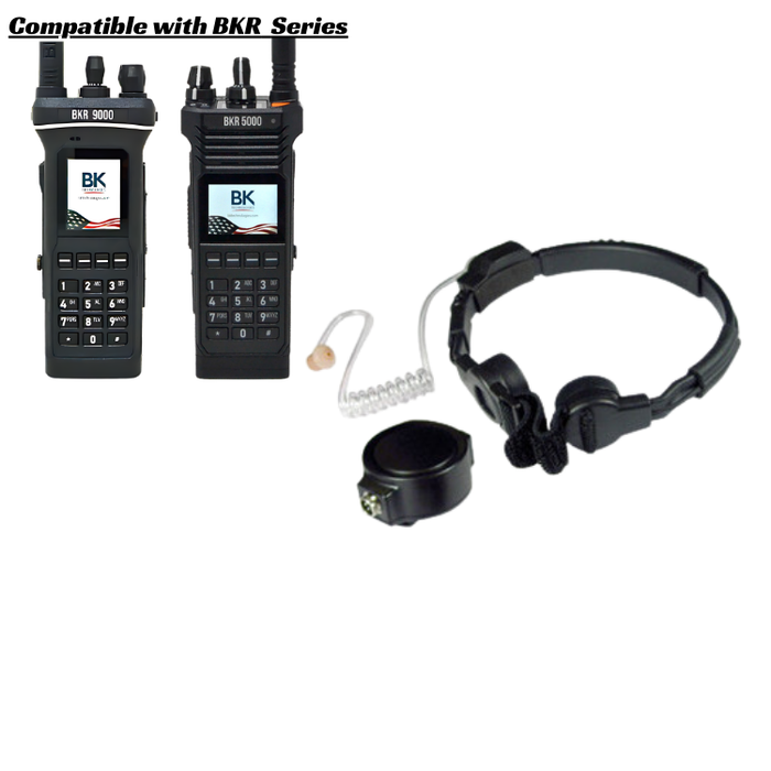 Tactical Throat Mic (BKR0239) with PTT and Earpiece for BKR Series Radios