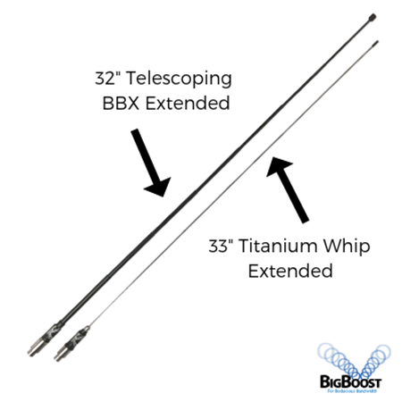 BIGBOOST EXTREME 33" TELESCOPING ANTENNA FOR BK RADIO KNG