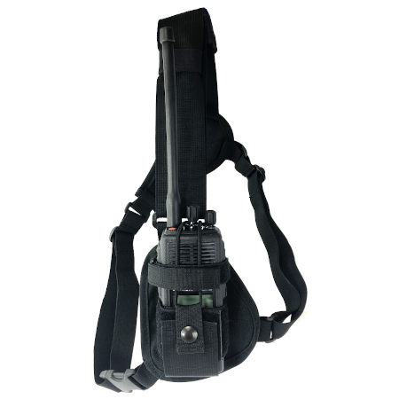 KAA0448, SLING STYLE CHEST PACK FOR BK RADIO DPH, GPH, KNG, KNG2 with radio in it shown